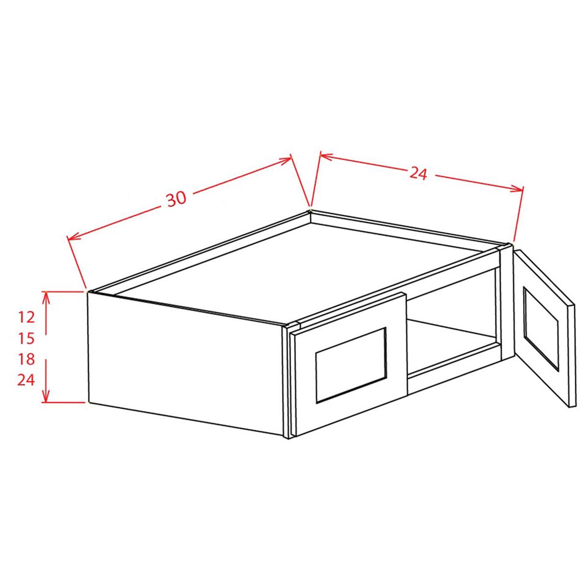 English Toffee 30″ W x 12″ H Wall Refrigerator Cabinet Pre-Assembled