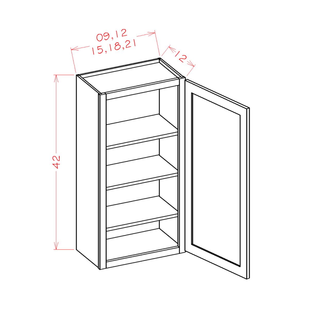 English Toffee 9″ W x 42″ H Wall Cabinet