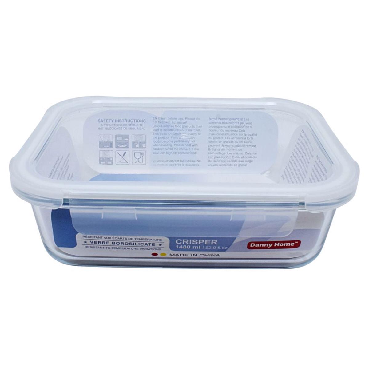 Glass Storage Rectangle 1480ml Clear A