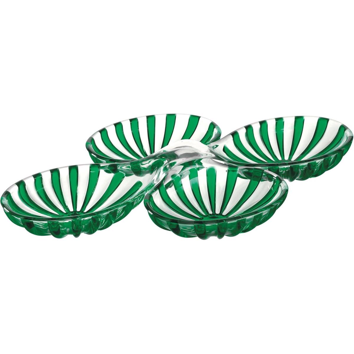 Guzzini Set of 2 Hors DOeuvres Dishes Dolce Vita Green Made in Italy