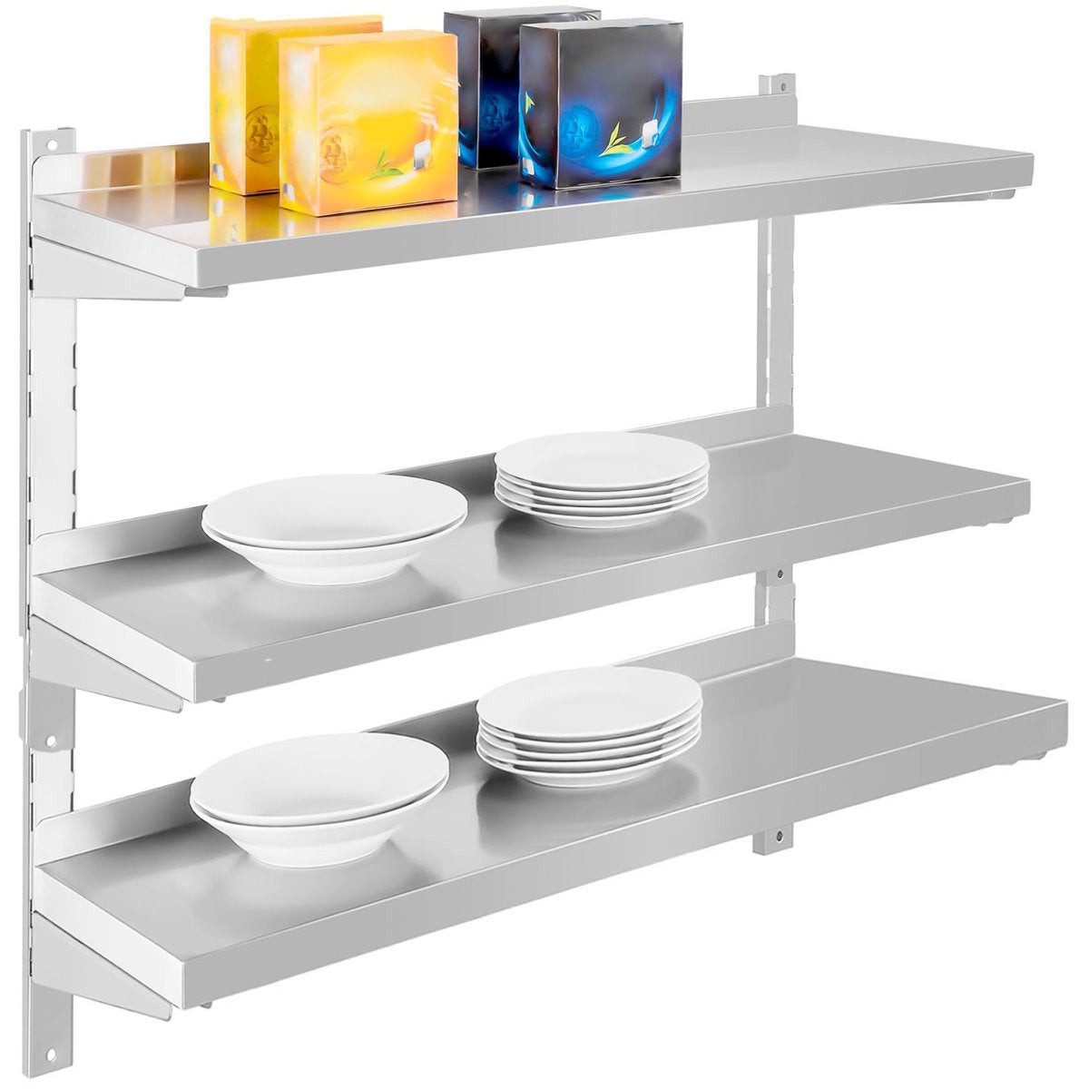 Height Adjustabe Wall Shelf 3 Levels 1400x300x1100mm Stainless Steel | Vws1433