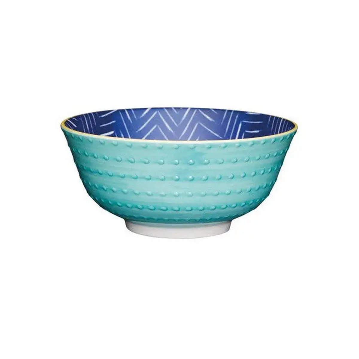 KitchenCraft Mikasa 16cm Ceramic Bowl – Various Designs Available – Leafy Indigo