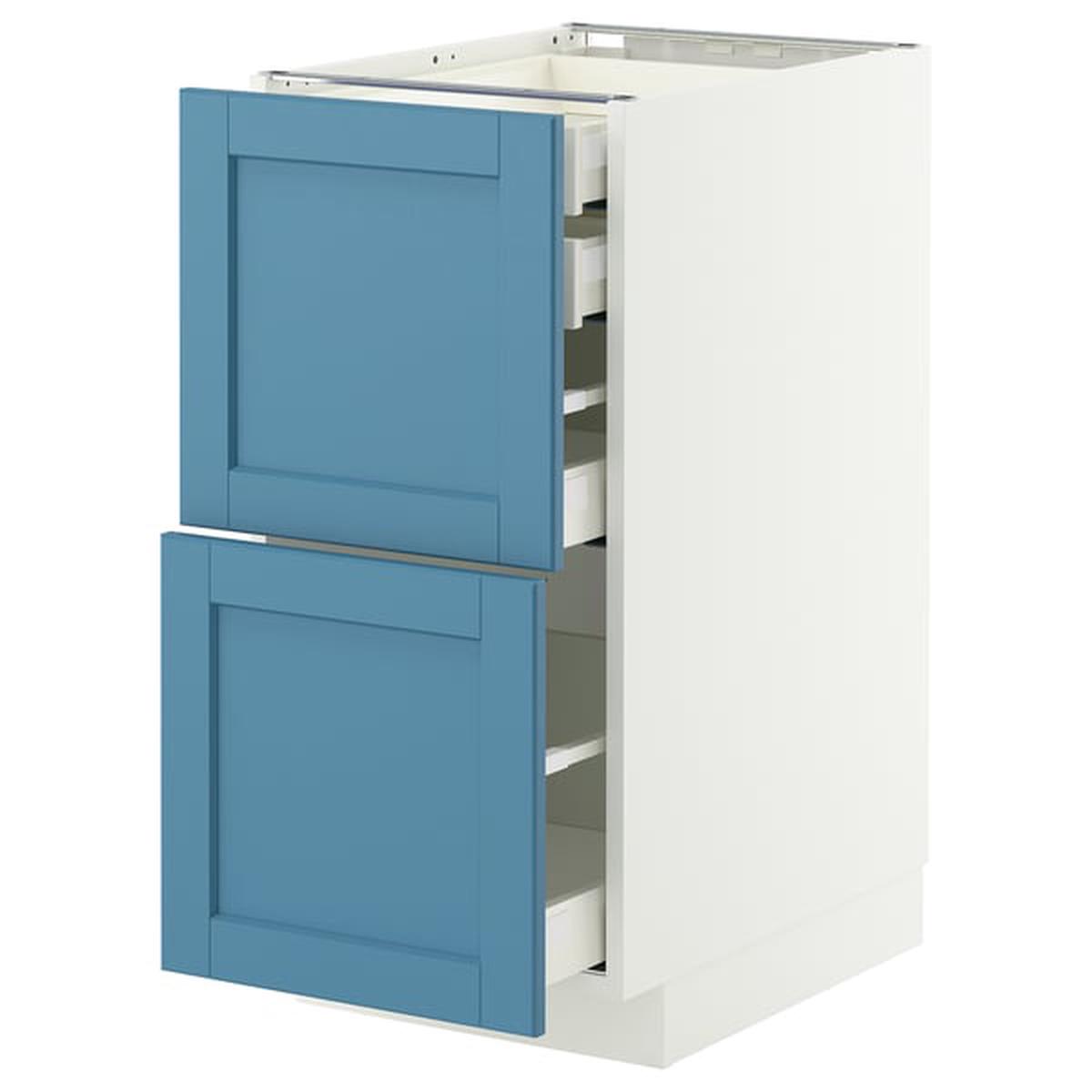 METOD / MAXIMERA base cb 2 frnts/2 low/1 md/1 hi drw, white/Lerhyttan blue, 40×60 cm