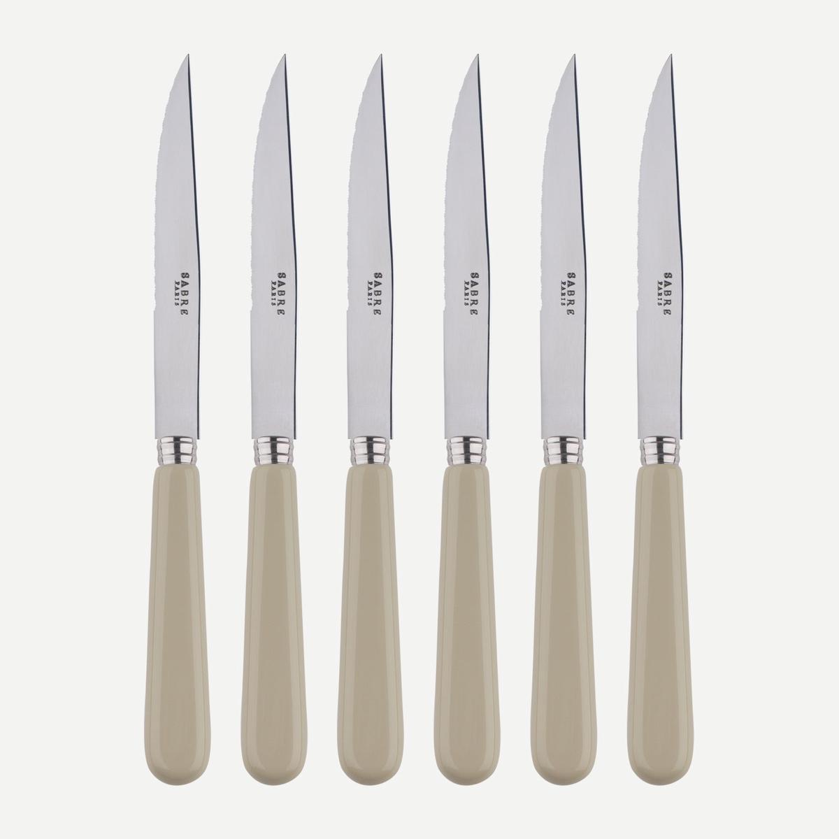 Pop, Light kaki – Set of 6 steak knives