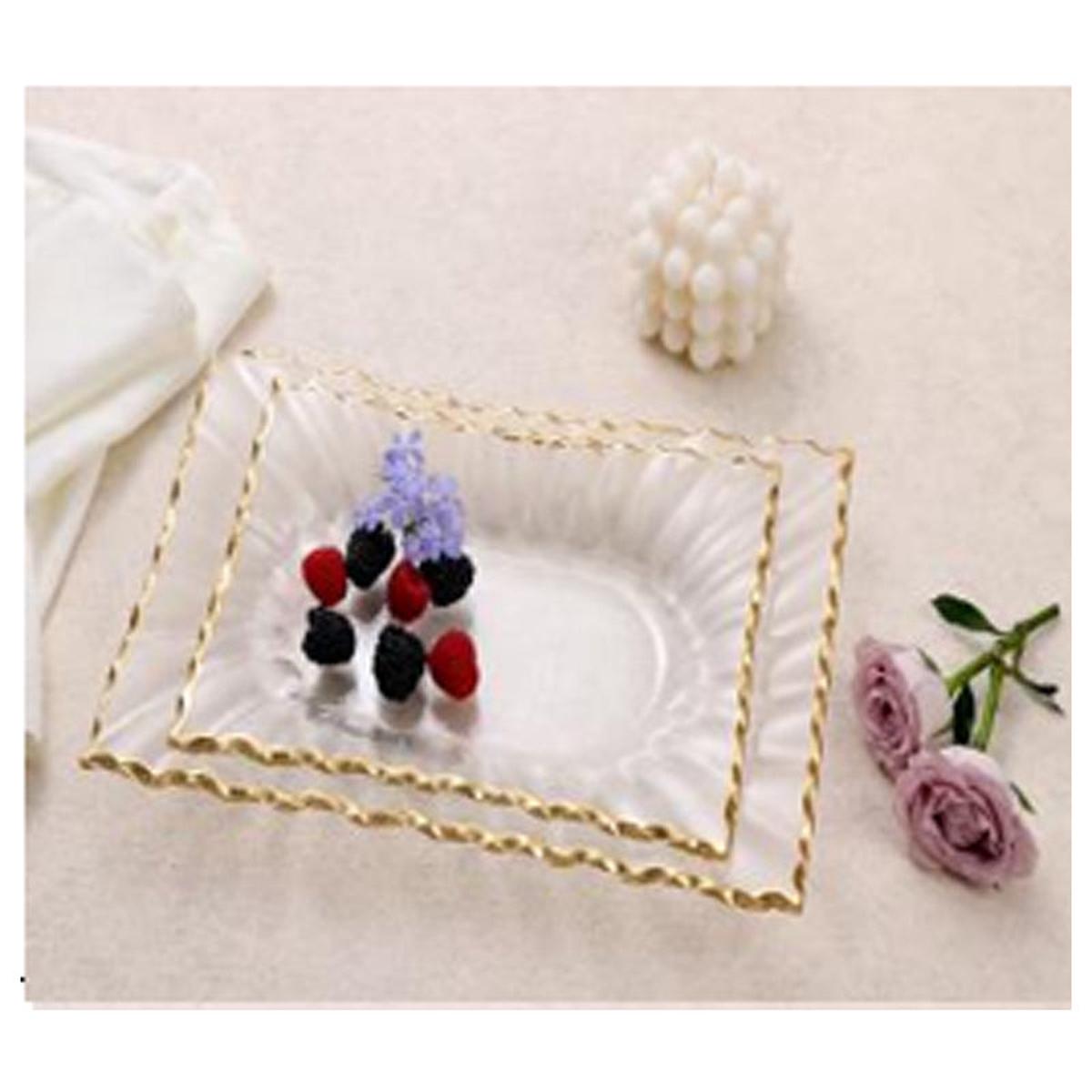 Rectangular Glass Serving Platter 23.5X15.3X3Cm- Clear