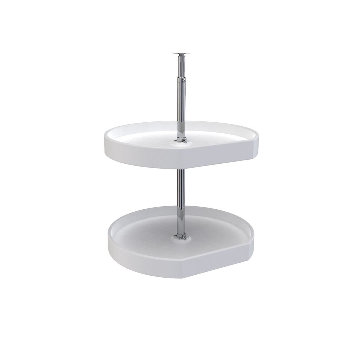 Rev-A-Shelf 20 in. White Polymer D-Shape Lazy Susan, 2-Shelf (7012 Series)