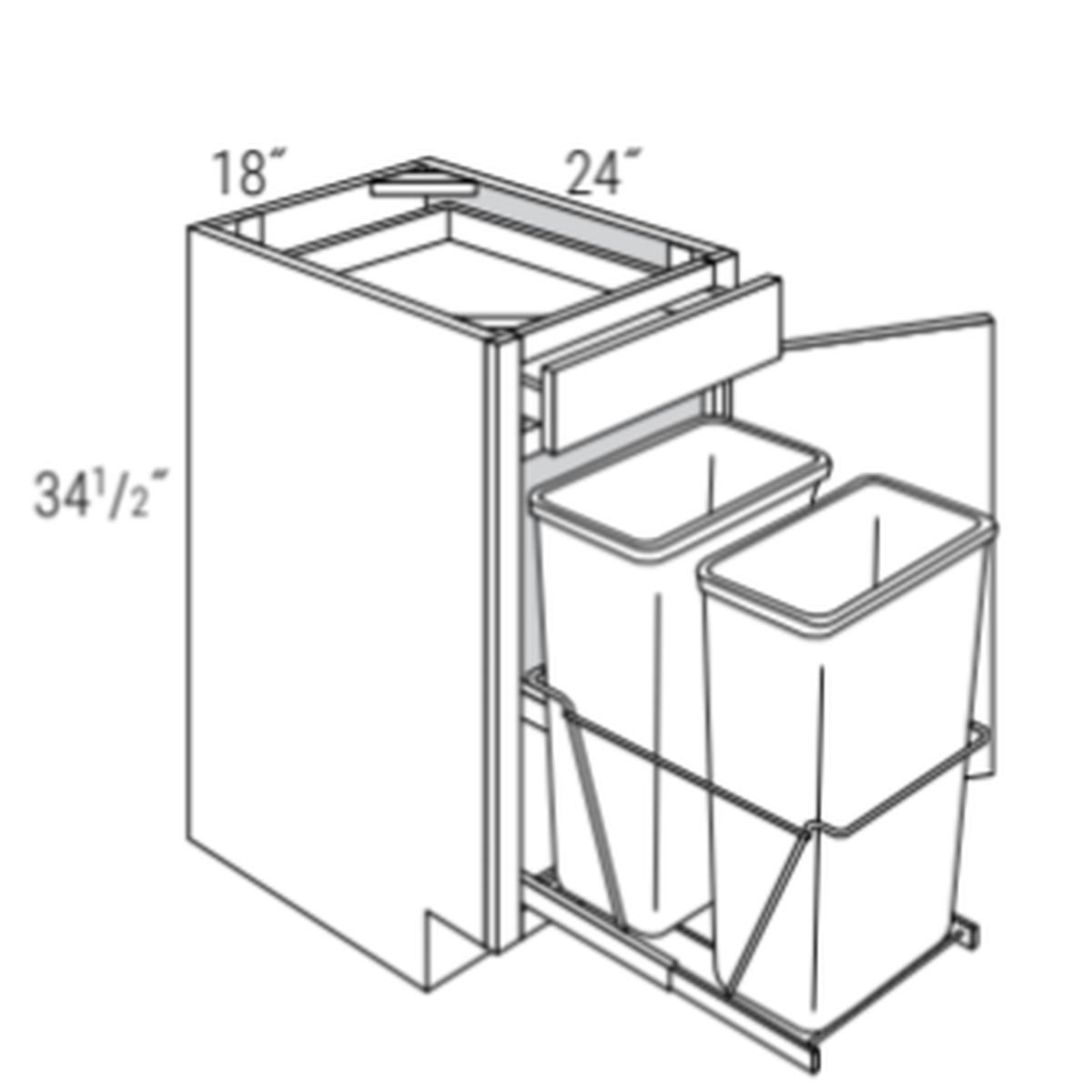 Rigby Mist 18″ Base Cabinet with Trash Pullout