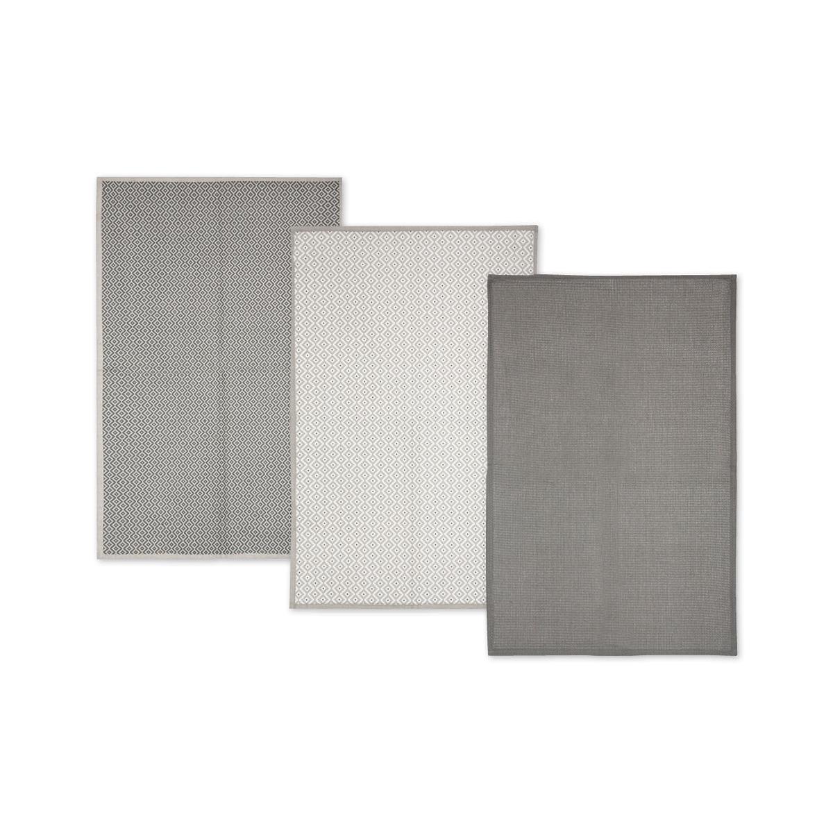 Set of 3 kitchen towels Dark grey – 70 x 45 x 0,3 cm
