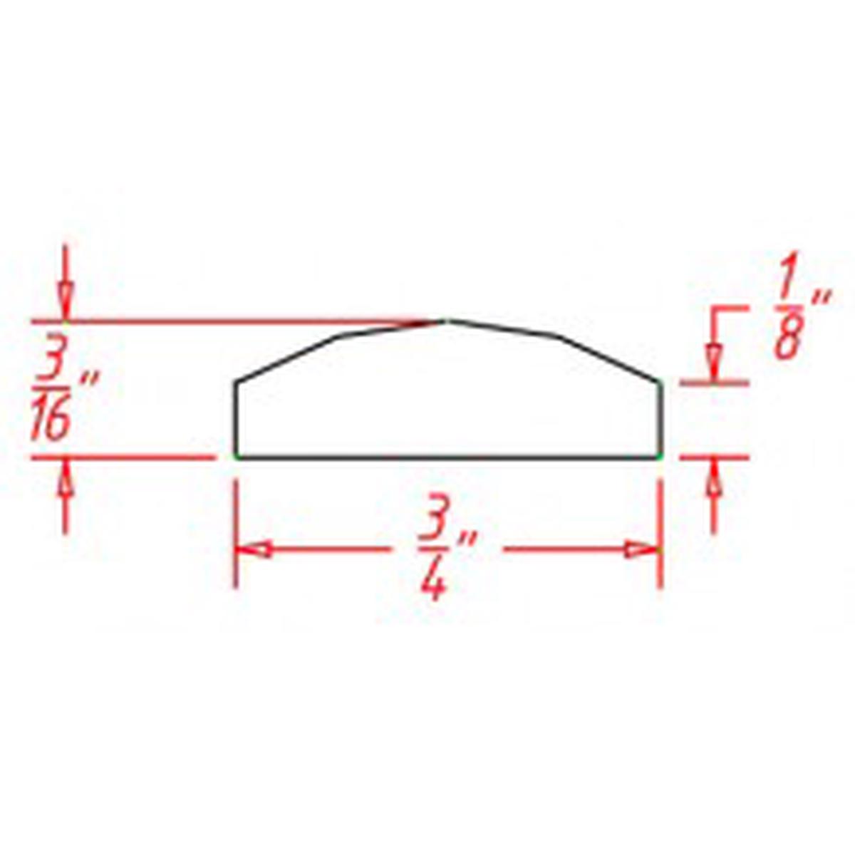 Shaker Grey 3/16″ D x 3/4″ H x 96″ W Batten Moulding Pre-Assembled