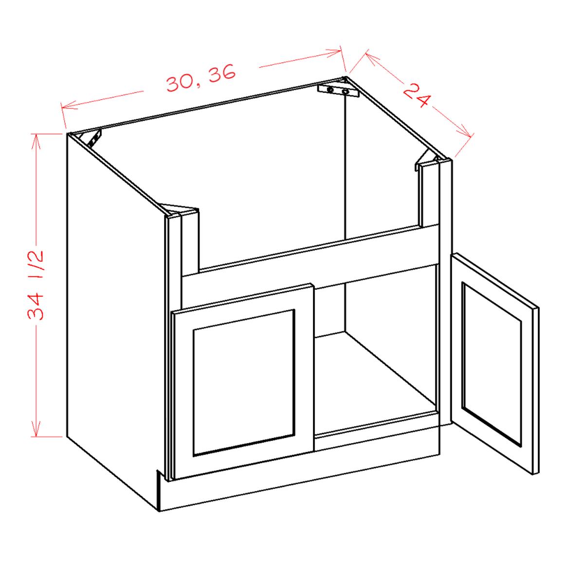 Shaker White 30″ Farmhouse Sink Base
