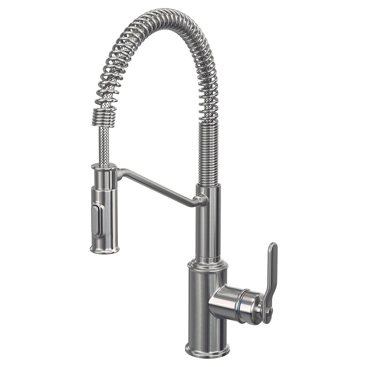 TAKSJN kitchen mixer tap pull down w spray, stainless steel colour