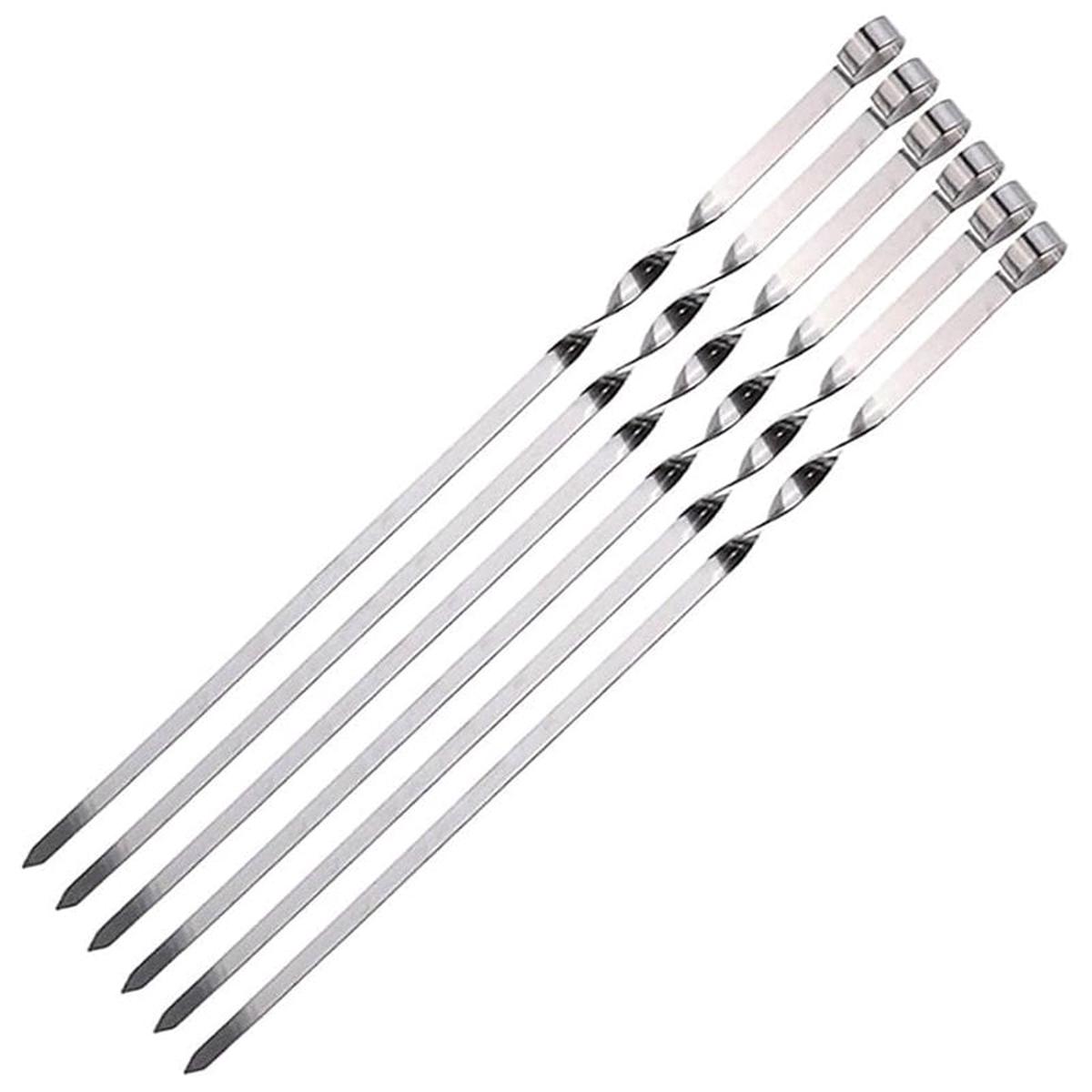 12Pc S.Steel Bbq Skewers 35X0.4Cm- Sliver