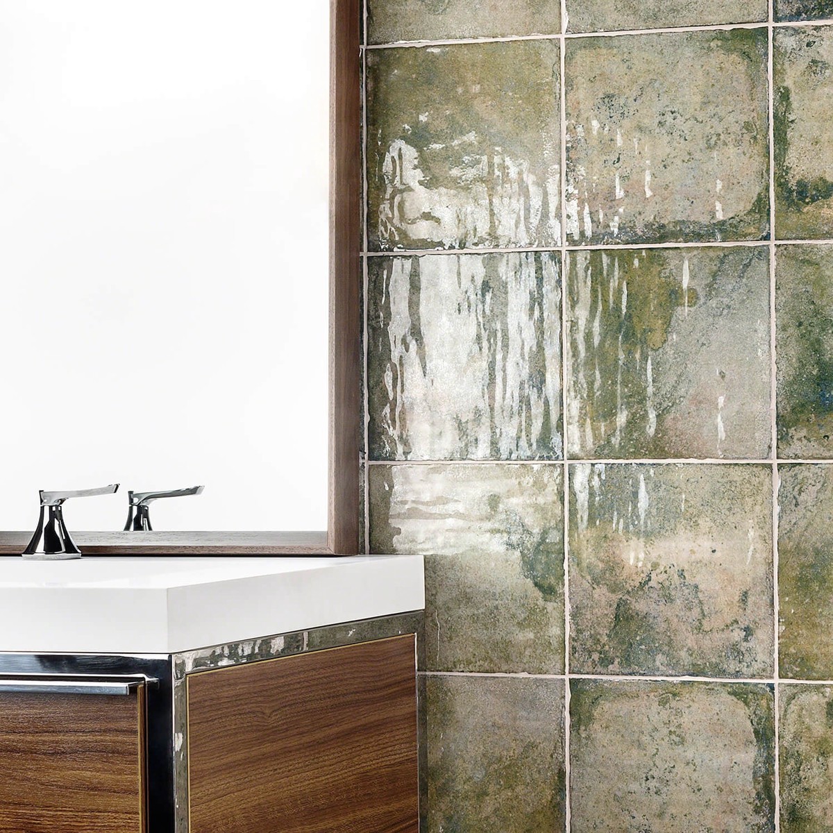 Angela Harris Dunmore Green 8×8 Polished Ceramic Wall Tile