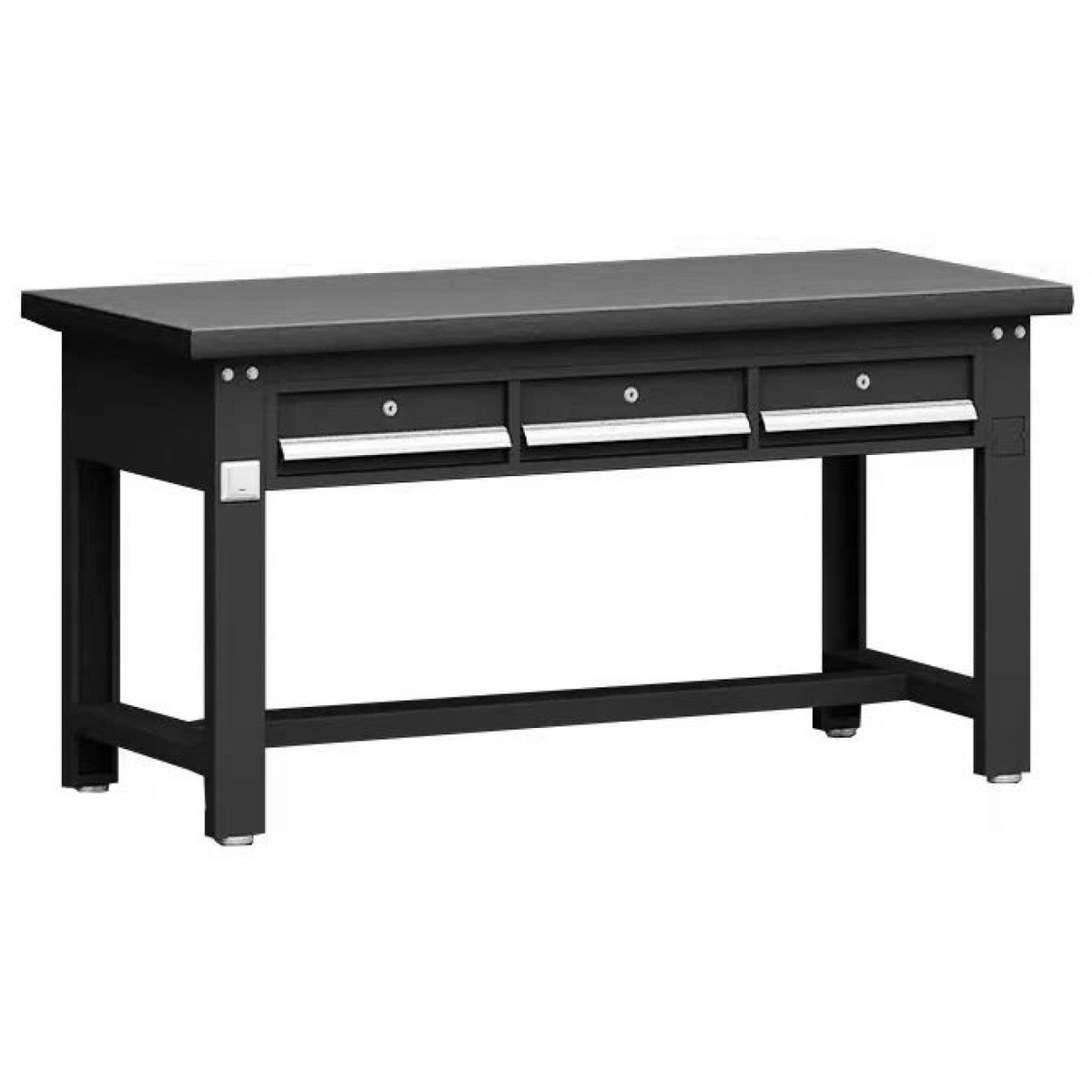 B Grade Commercial Heavy Duty Work Table With 3 Drawers 1500x750x800mm Black | Mb80150 Hdt3 D B Grade