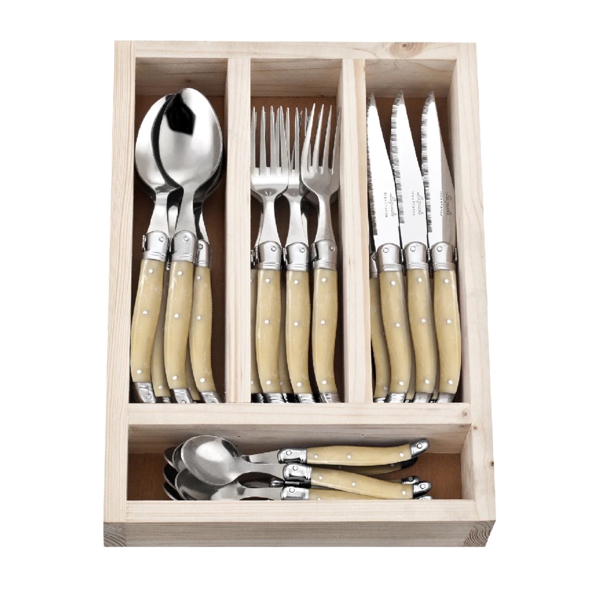 La Guiole Cutlery Set 24pc – Light Horn