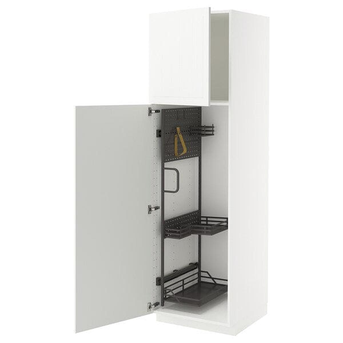 METOD high cabinet with cleaning interior, white/Stensund white, 60x60x200 cm
