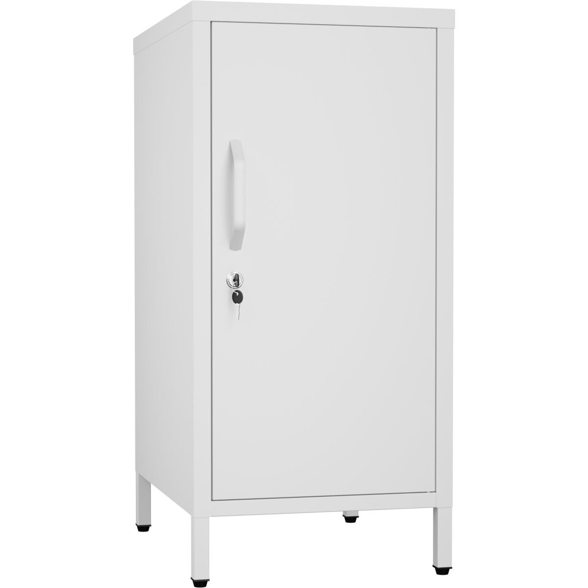 Professional Metal Storage Cabinet Single Door 400x380x1000mm 2 adjustable shelves White | MXHSC001WHITE