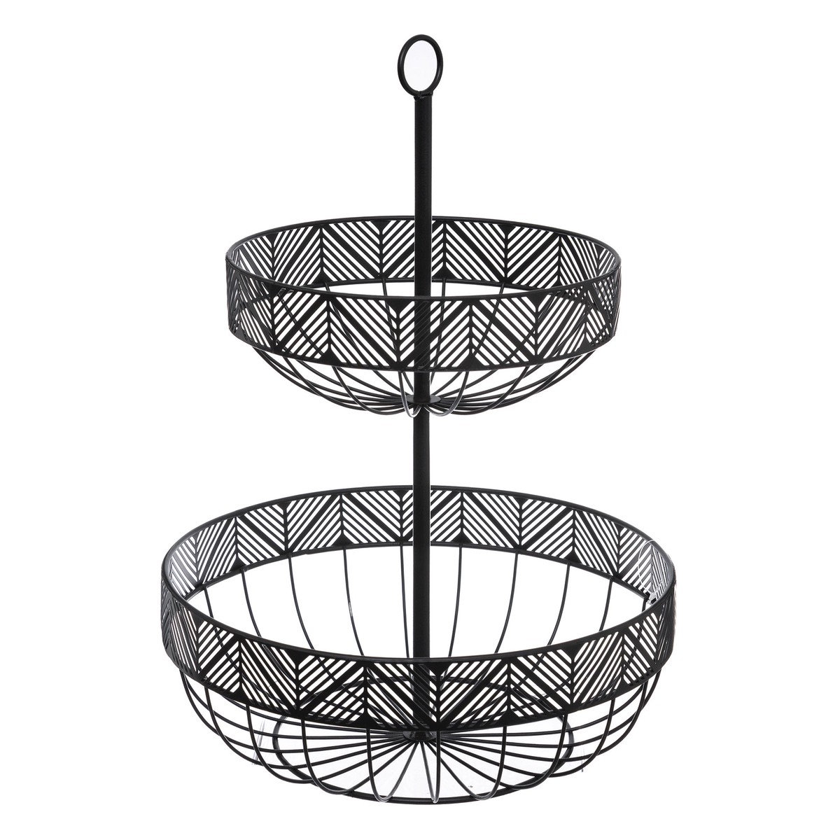 Secret de Gourmet 2 Tier Fruit Basket Black