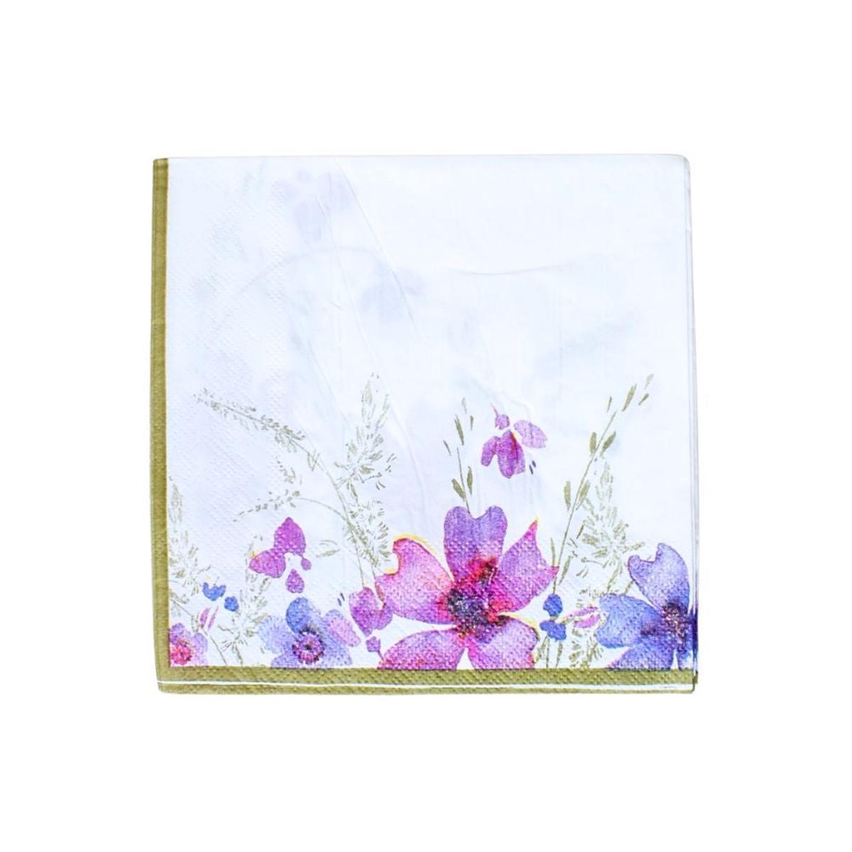 SERVIETTE FLOWER #6 PURPLE A