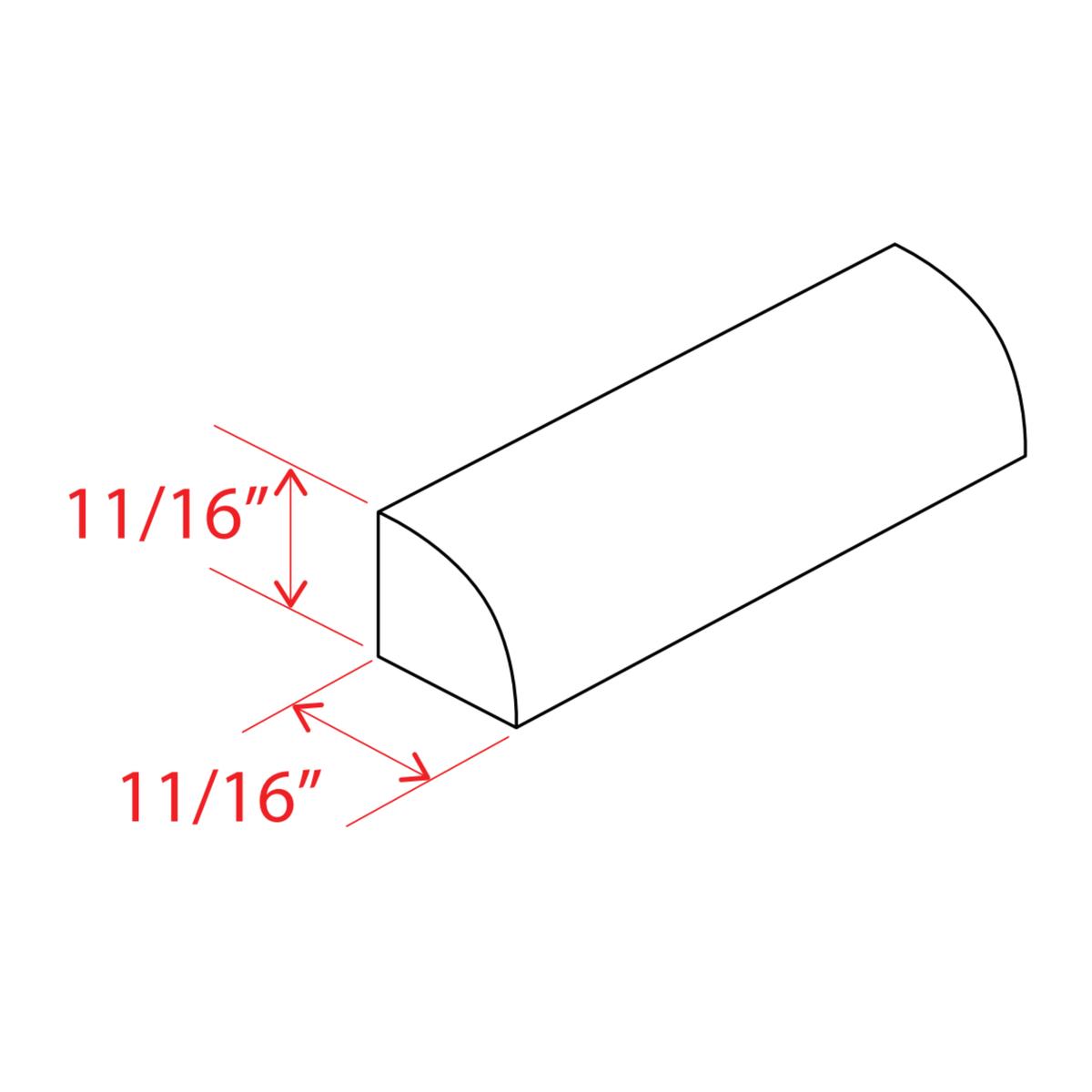 Slim Shaker White Dove Shoe Moulding – 96″W x 11/16″H x 11/15″D