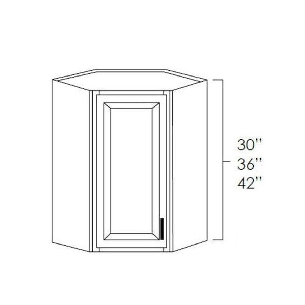 Smoky Grey 24″ x 36″ Diagonal Corner Wall Cabinet