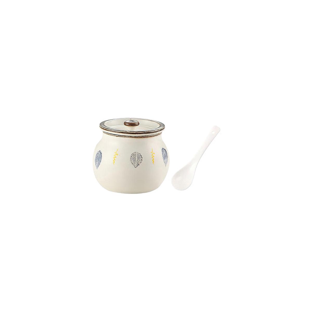 Soup Bowl With Spoon-White