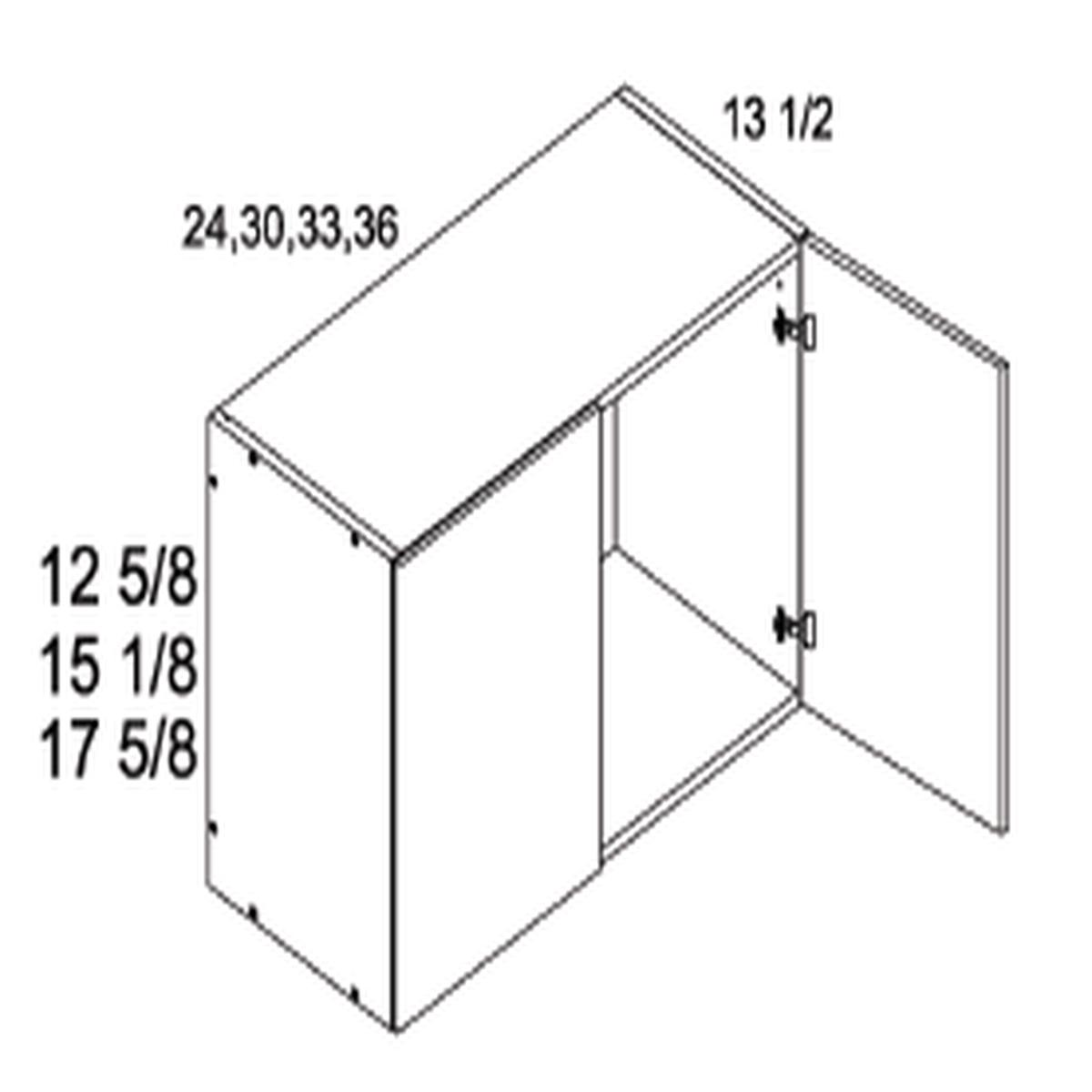 Torino Grey Wood 36″W x 12 1/2″H x 13.5″D Two Door Wall