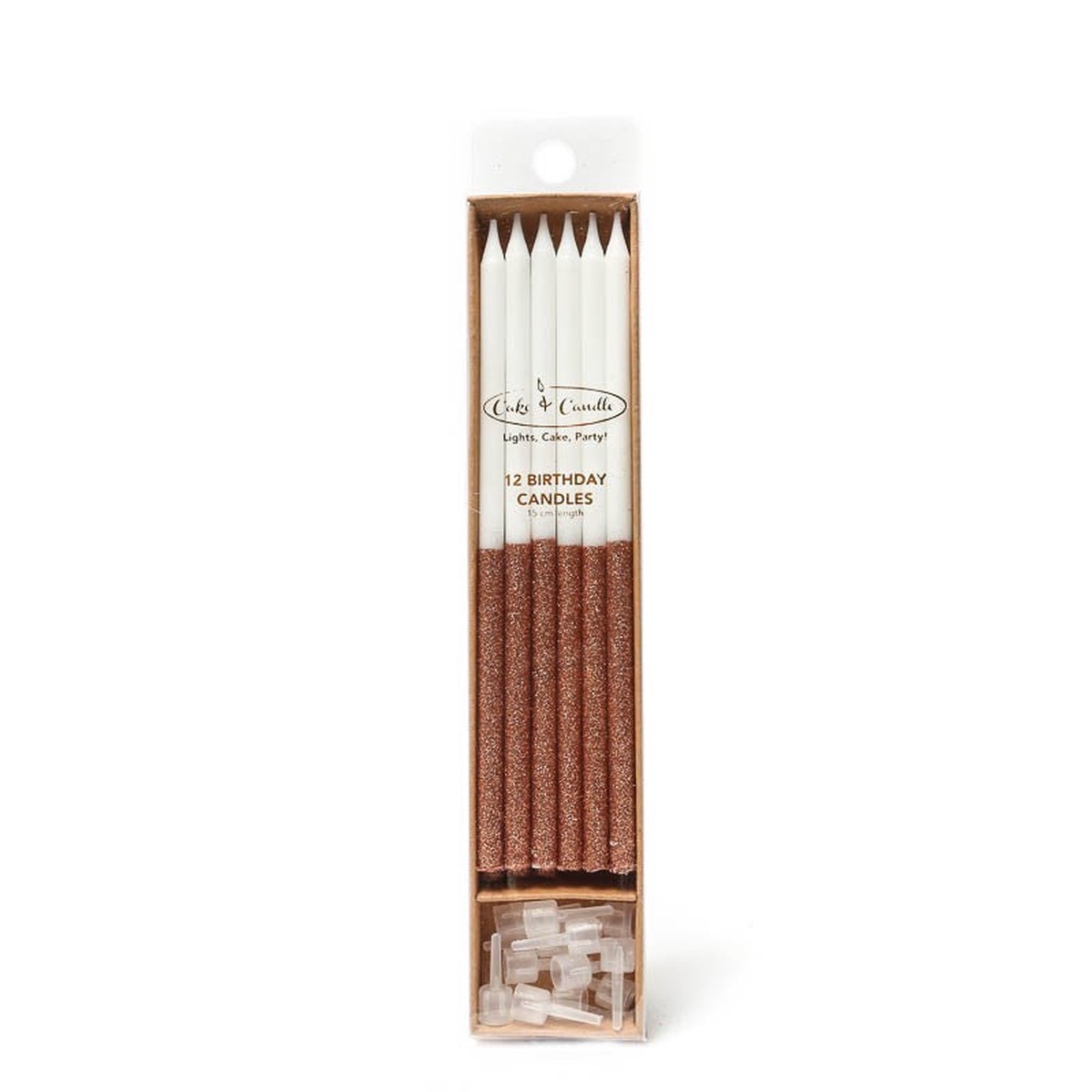 Cake & Candle – Cake Candles – Rose Gold Glitter Dipped