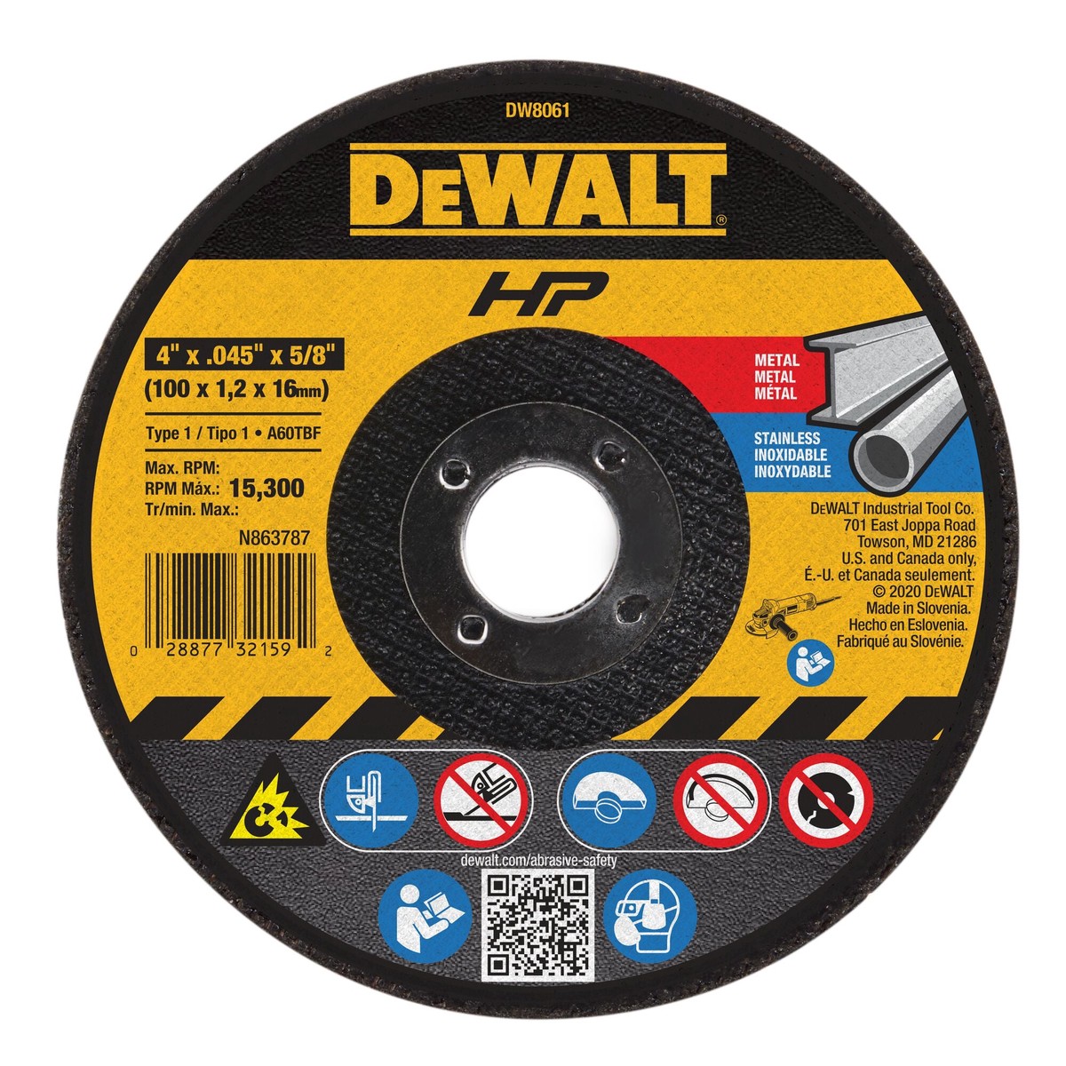 DEWALT 5-Pack Aluminum Oxide 4-in Grinding Wheel