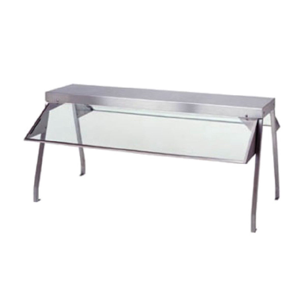 Duke 939L 72 Inch Buffet Shelf with Dual Glass Sneeze Guards Stainless Steel