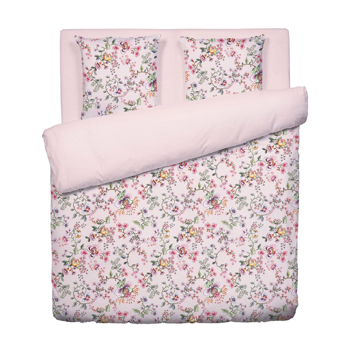 Duvet cover + pillowcase(s) cotton satin – Jardin Secret Blush Pink – 200 x 220 cm + 2 x (80 x 80 cm)