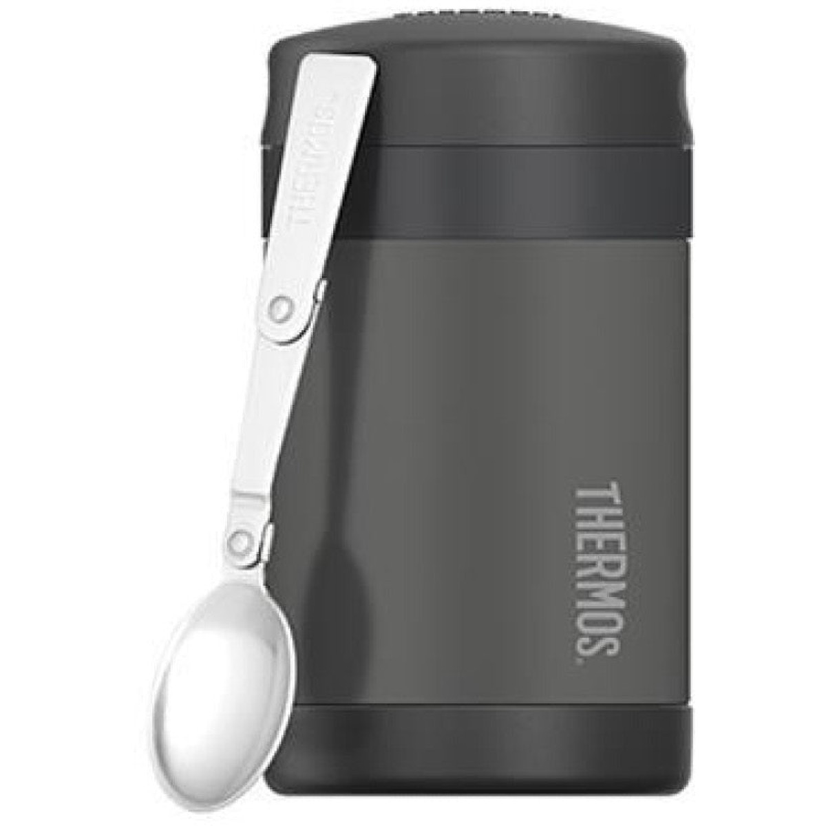 Funtainer Vacuum Insulated Food Jar with Spoon – Charcoal