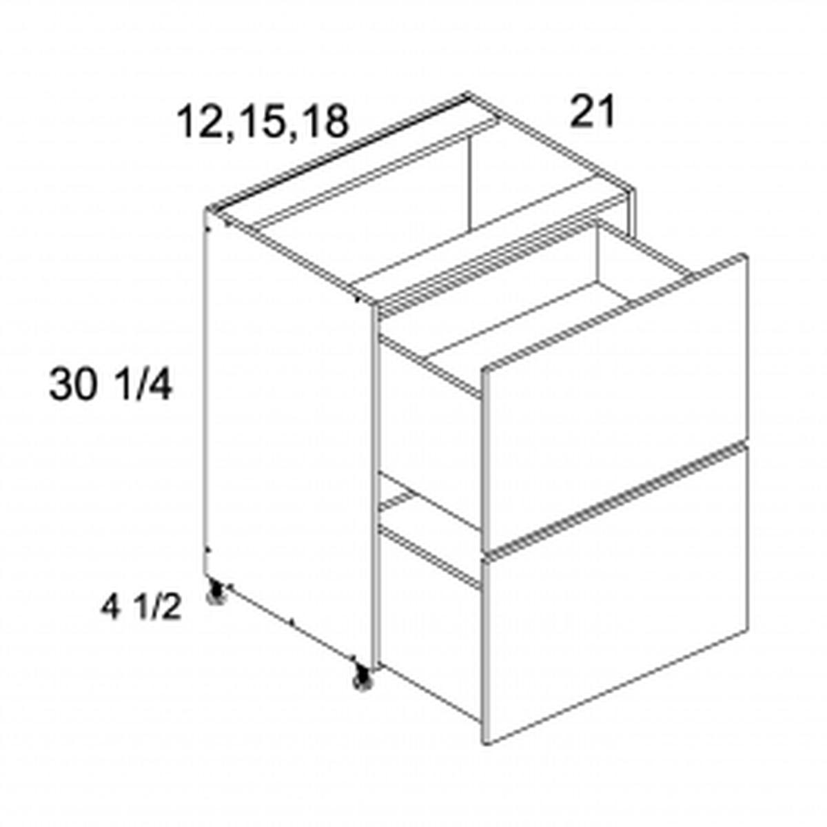 Torino White Pine 12″ Two Drawer Vanity Base Pre-Assembled