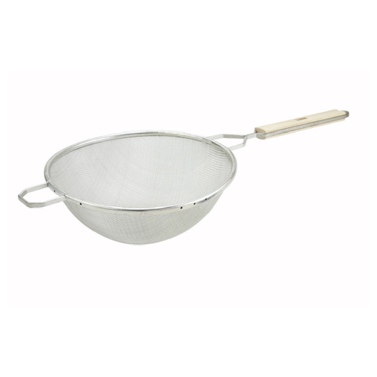 Winco MST-6S 6-1/4 Inch Bowl Diameter Strainer Wood Handle Tin Plated Mesh