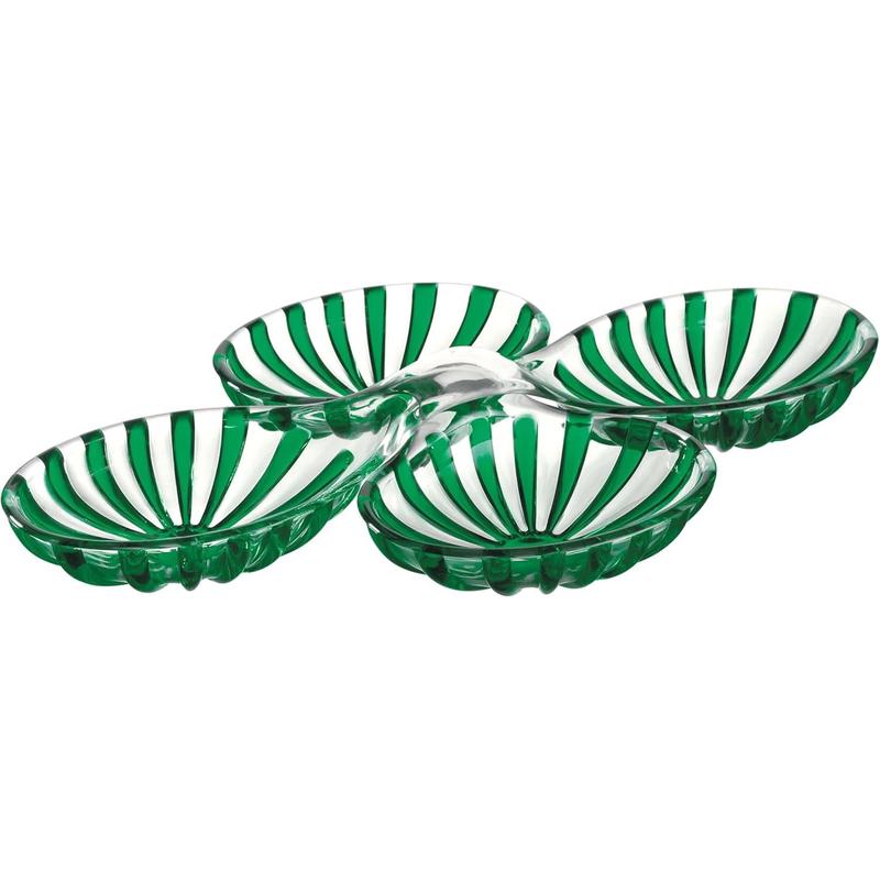 Guzzini Set of 2 Hors DOeuvres Dishes Dolce Vita Green  Made in Italy