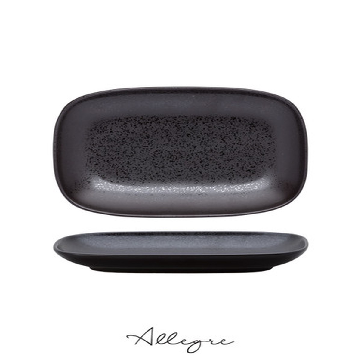 11.75in. L x 7.75in. W Rectangle Dinner Plate/ Serving Plate for 2 to 3 Persons - Lava Ash Brown