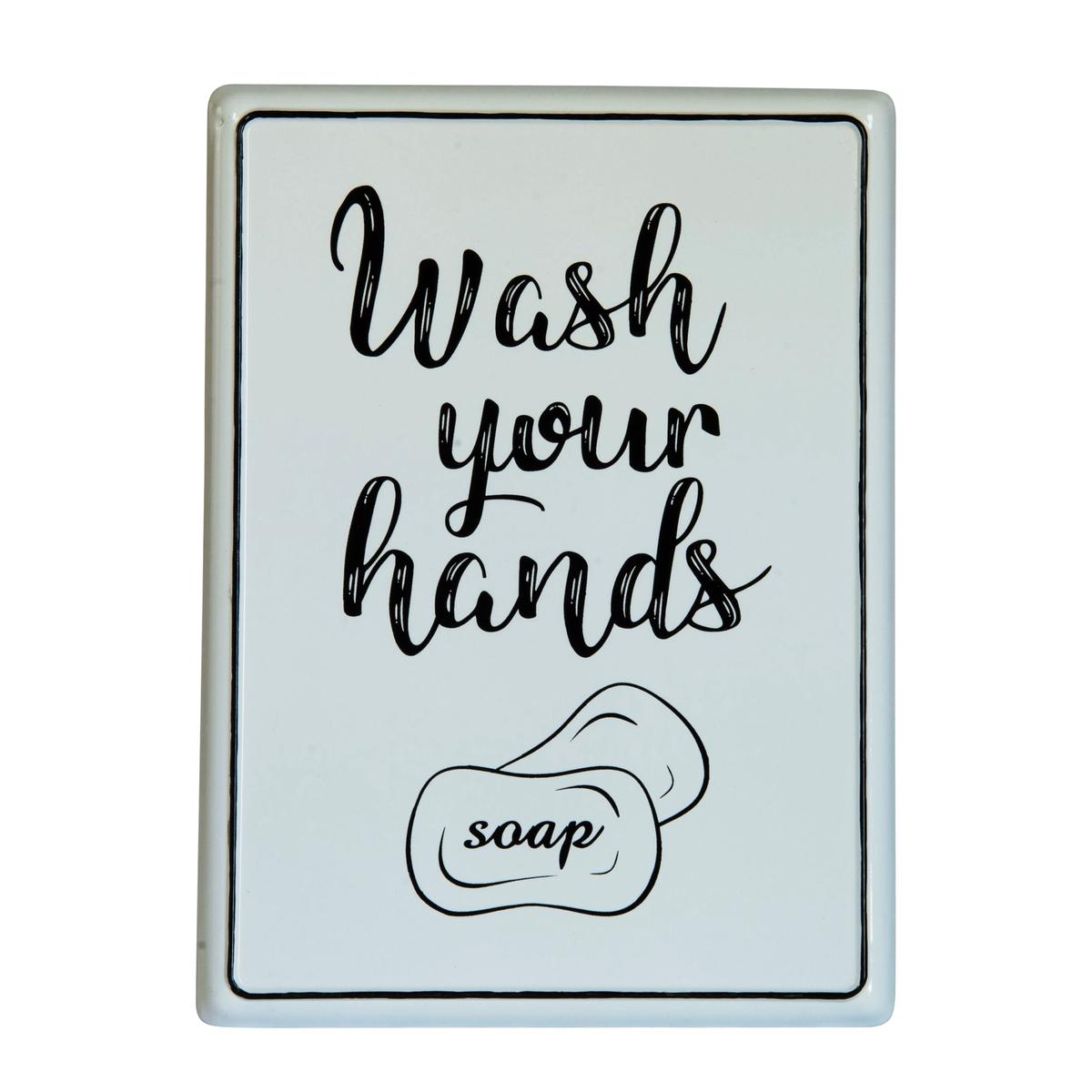 "Wash Your Hands" Metal Bathroom Sign