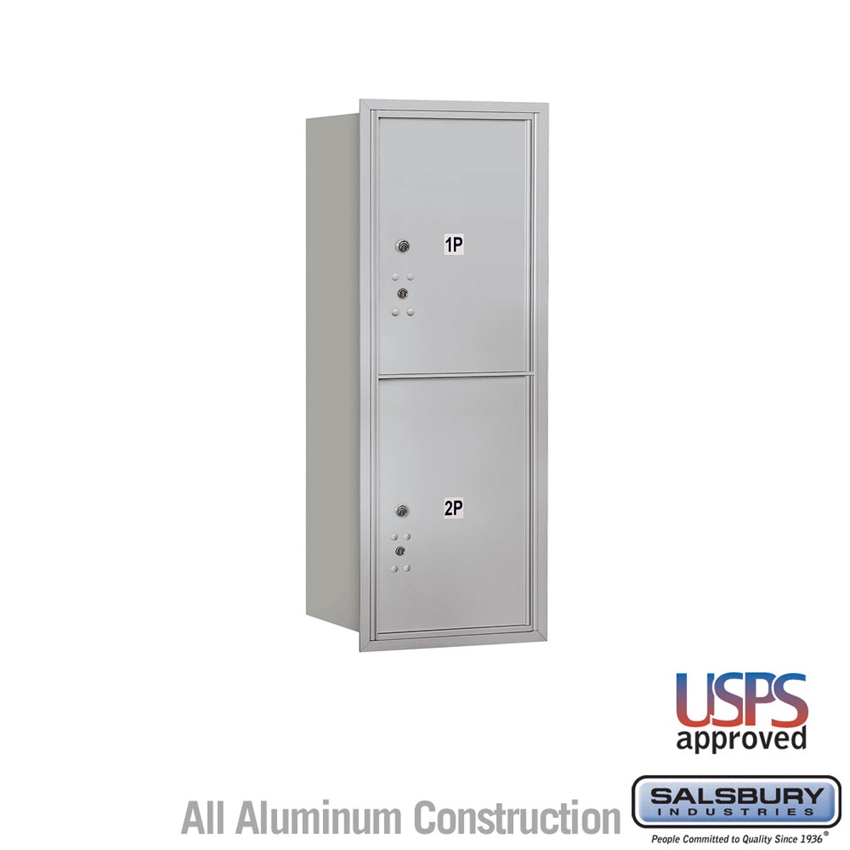 10 Door High Recessed Mounted Parcel Locker with USPS Access - Rear Loading