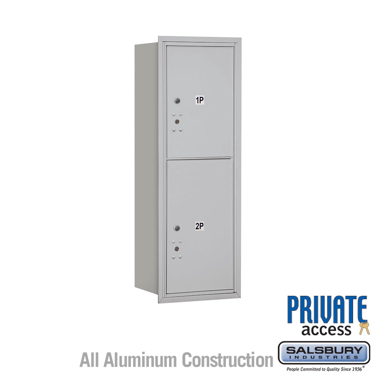 11-Door Recessed Mounted Parcel Locker with 2 Parcel Compartments - Rear Loading