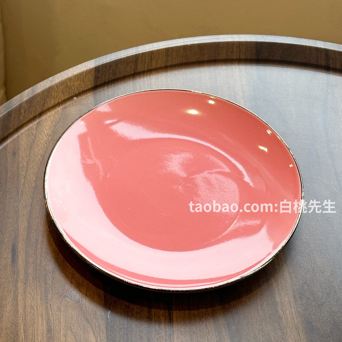 Cute pink simple ceramic tableware ins style dessert baking breakfast multi-purpose creative home