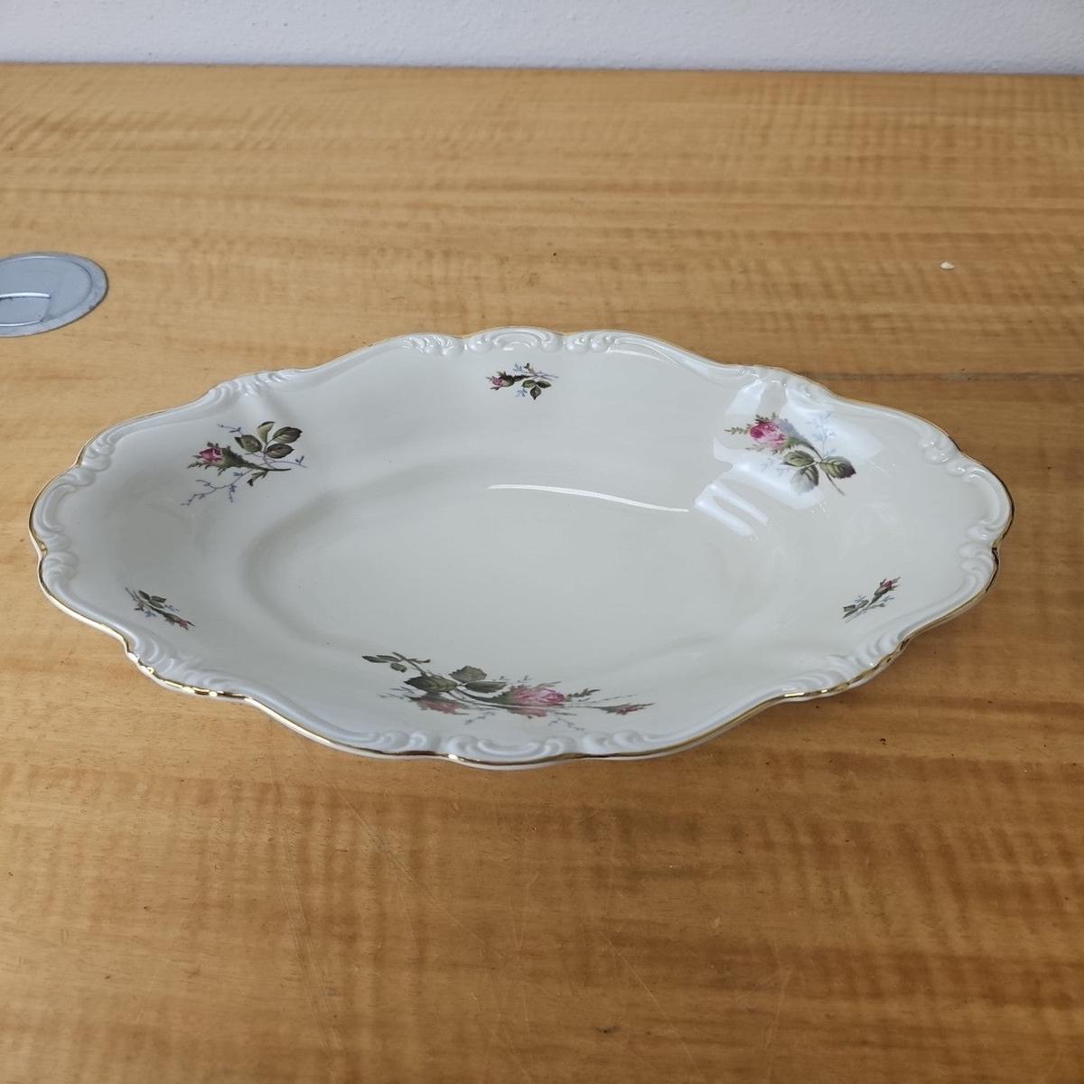 Rosenthal "Pompadour" Serving Dish Vegetable Bowl, oval, floral, gold trim 11"