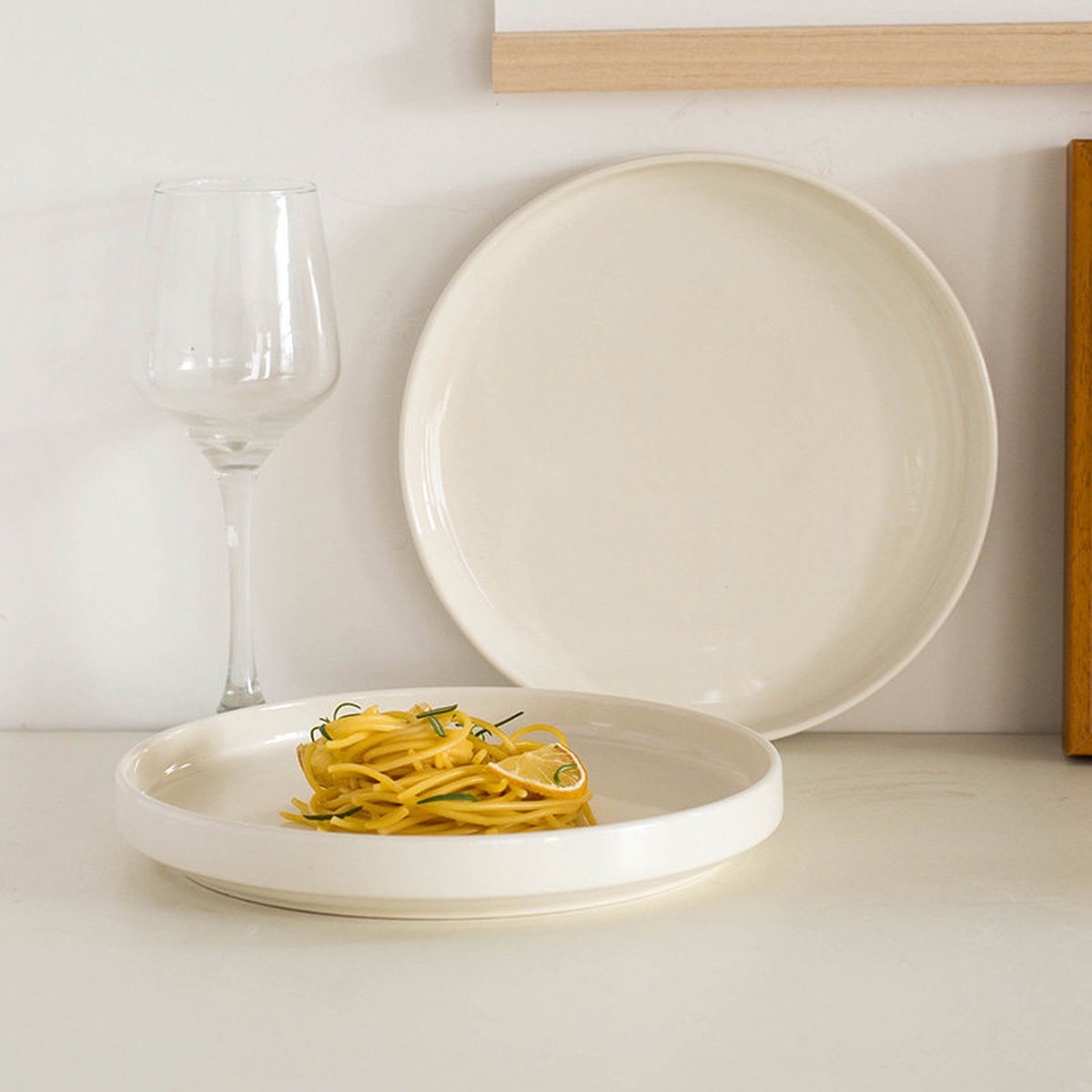 [Two special packages] 8-inch Chinese pure white ceramic rim plate, dessert plate, ins steak plate, slightly flawed