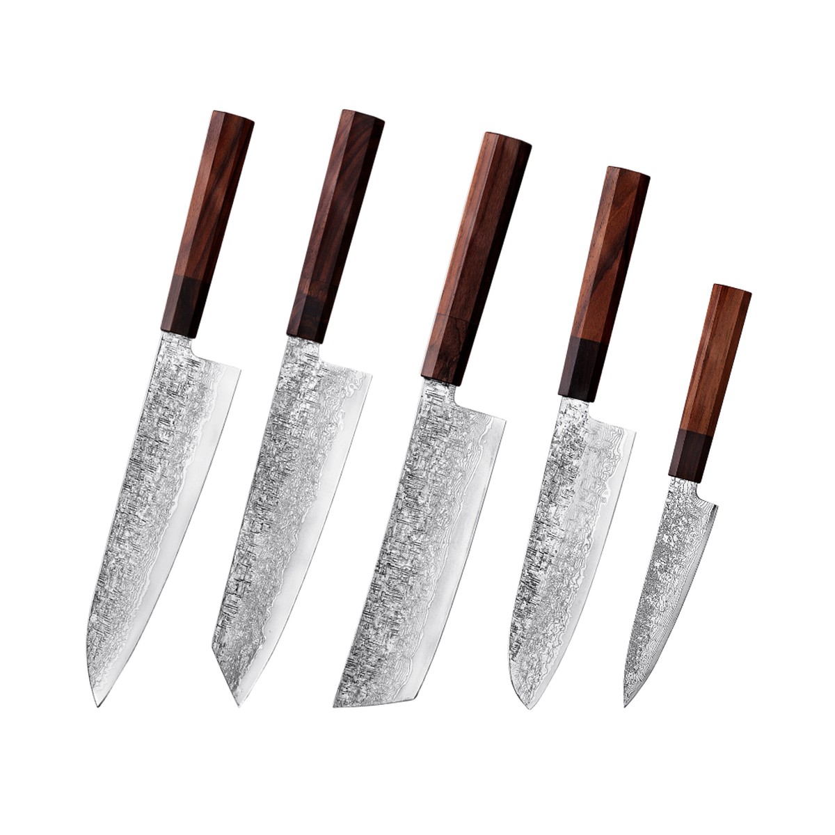 Artisan VG-10 Damascus Knife Set Sandalwood Octagonal Handle H311