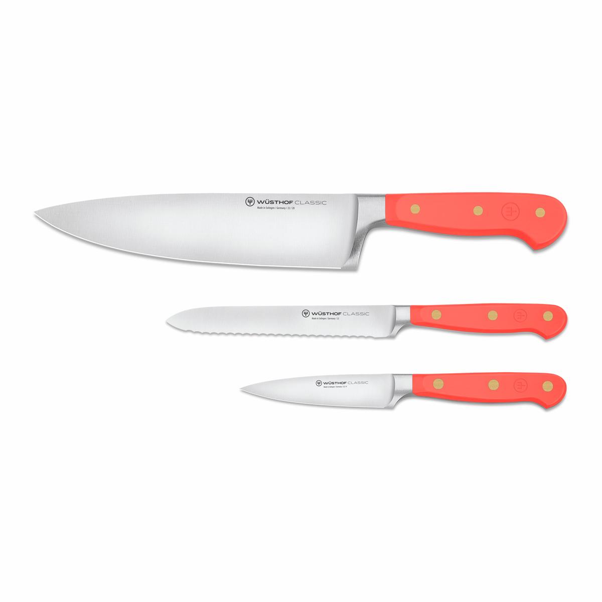 Classic 3-Piece Utility Knife Set - Coral Peach