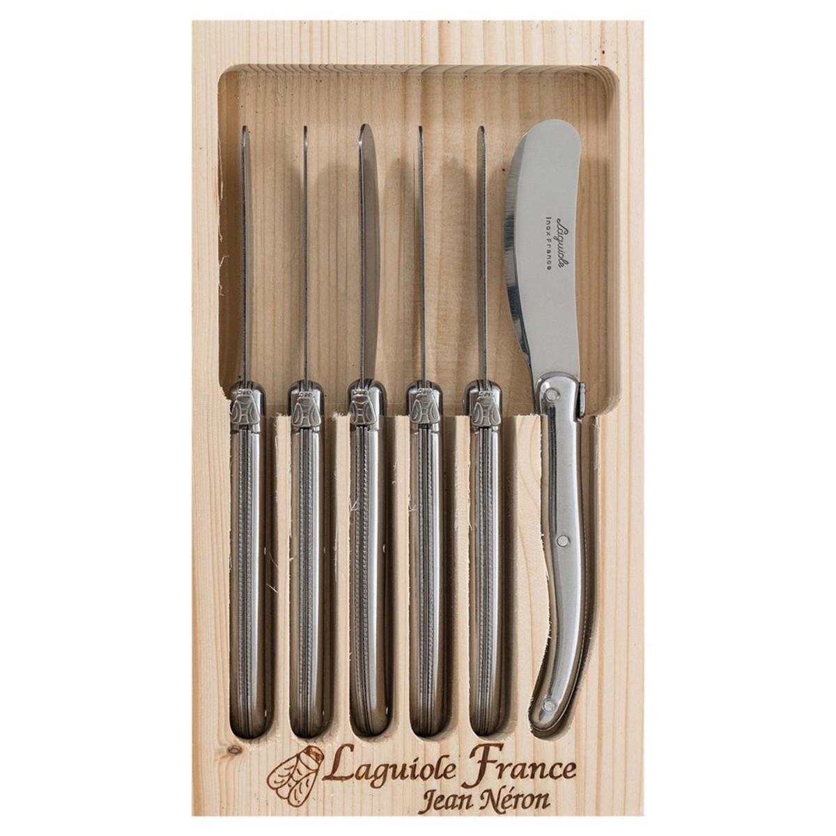Laguiole Jean Nron 6 Piece Butter & Pate Knife Set - Stainless Steel