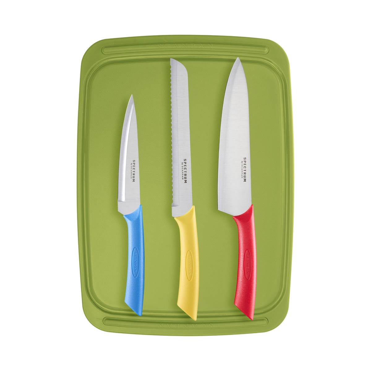 Scanpan Spectrum Knife & Board Set 4 Piece Coloured
