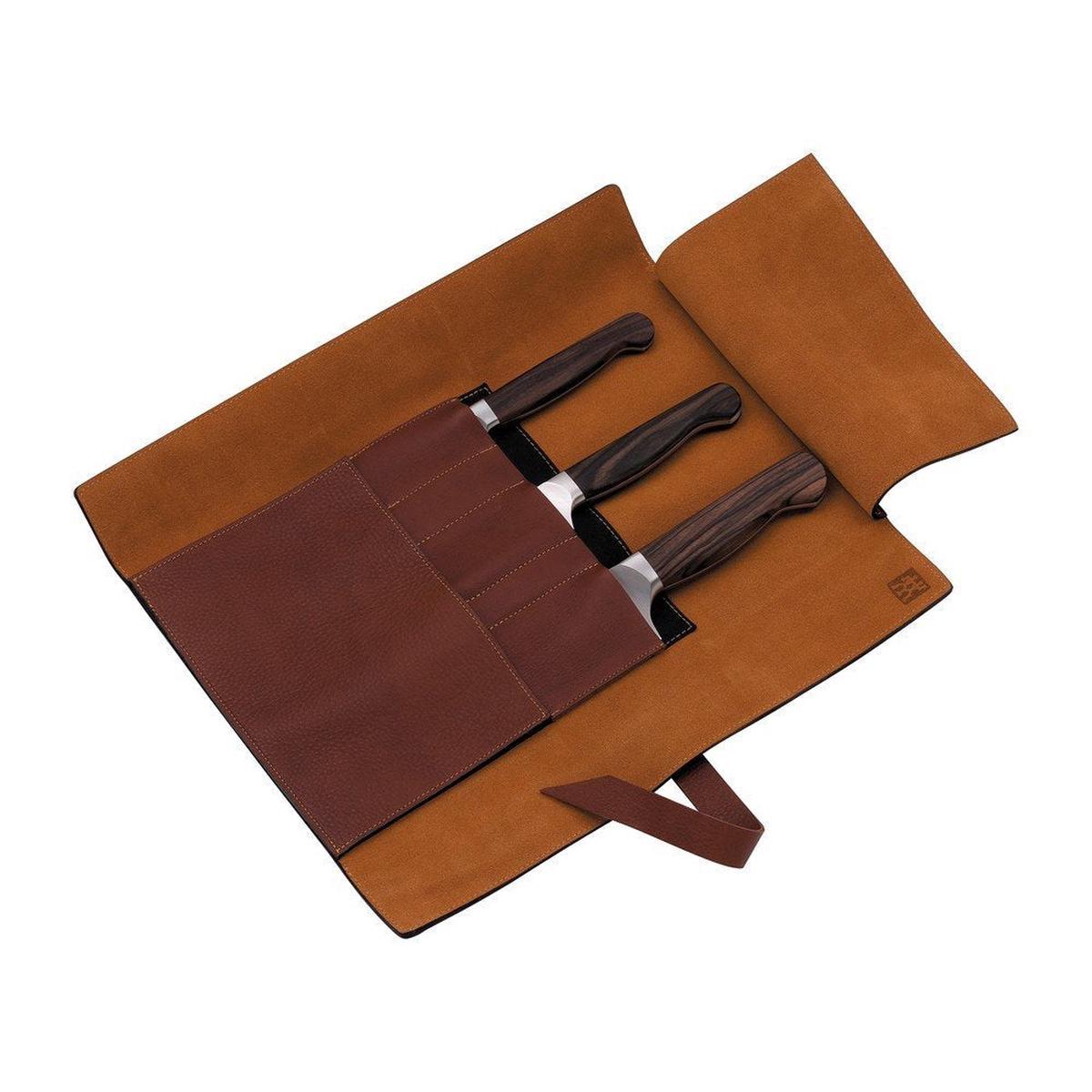 ZWILLING J.A. Henckels TWIN 1731 4-pc Leather Knife Roll Set