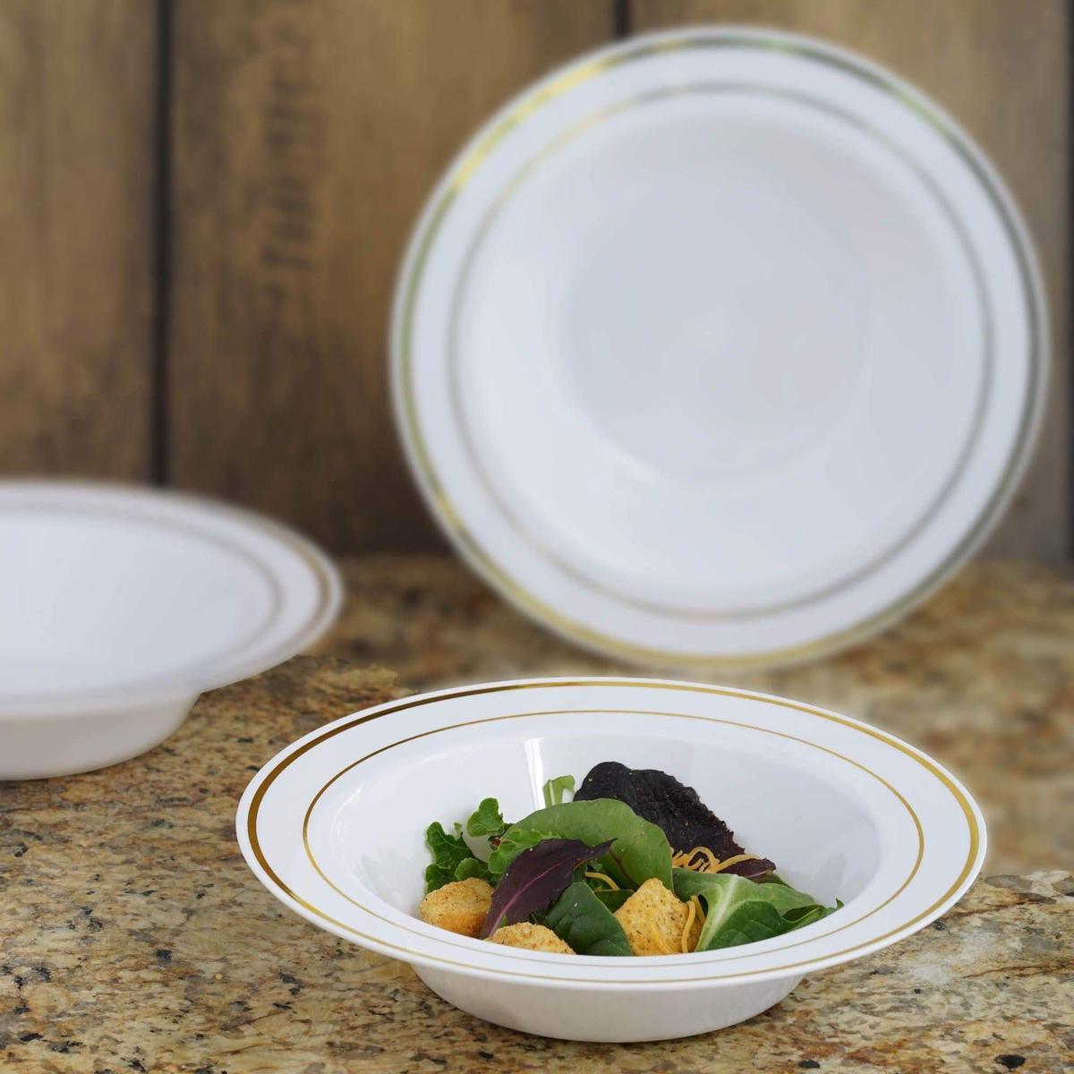 10 pcs 12 oz. Rim Round Disposable Plastic Party Bowls