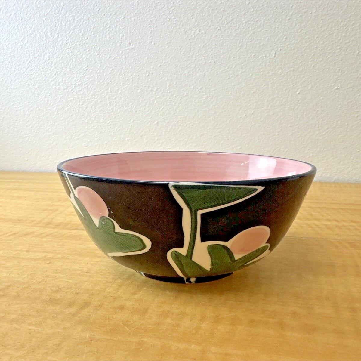 Anthropologie Bowl CASSIE BYRNES Flowers MELBOURNE Handpainted Stoneware NWT