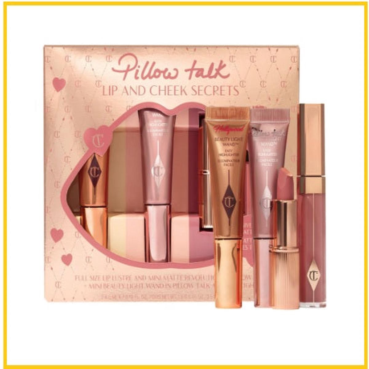 CHARLOTTE TILBURY lipstick lip gloss blush and highlighter set CT PILLOW TALK LIP AND CHEEK SECRETS DUO SET